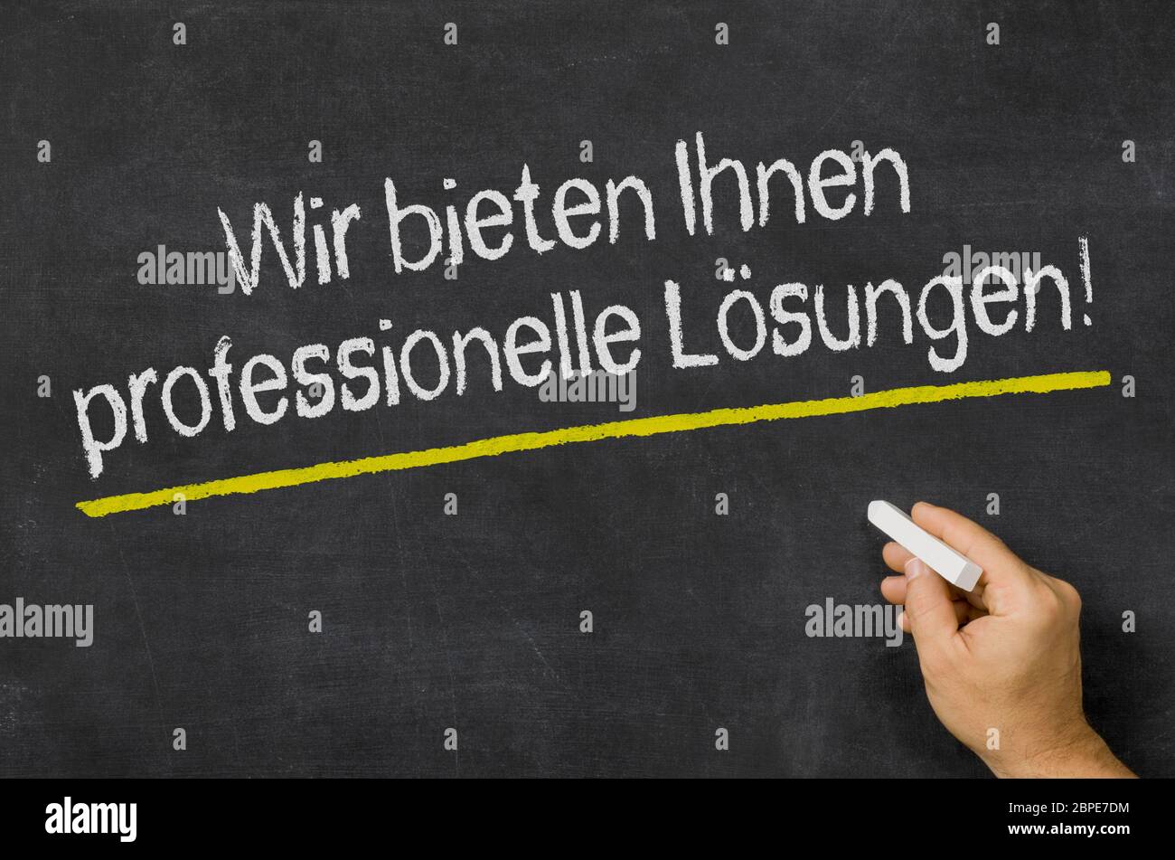 Wir bieten professionelle Lösungen Stock Photo