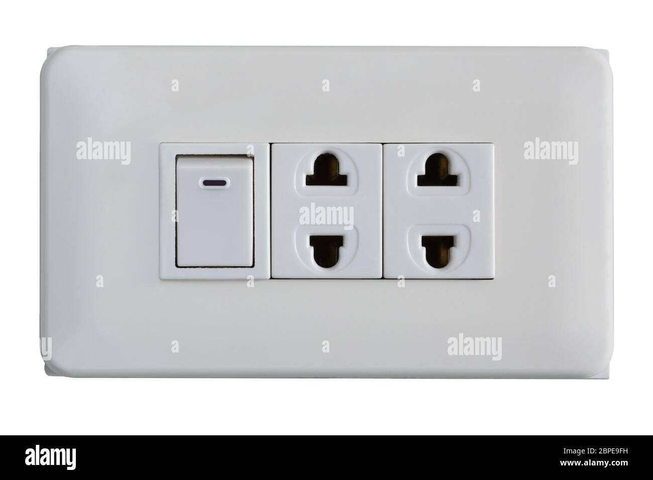 Electric switch off and sockets on a white background Stock Photo Alamy