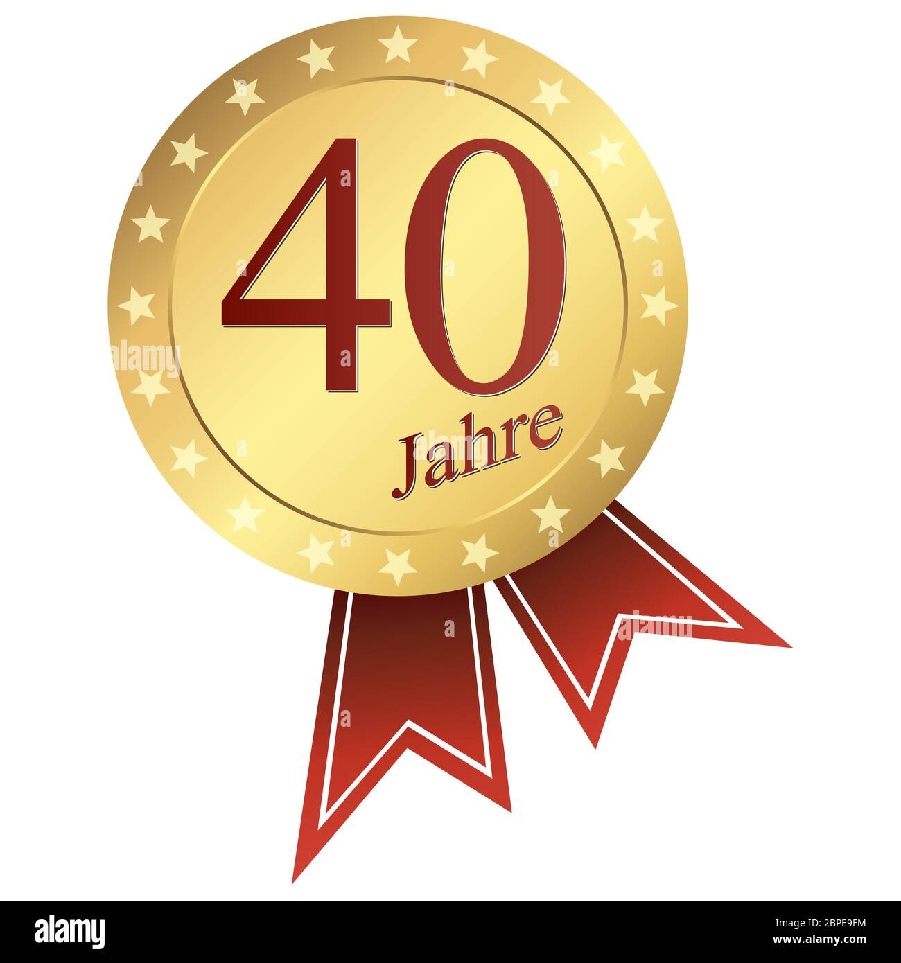 gold jubilee button german - 40 Jahre Stock Photo