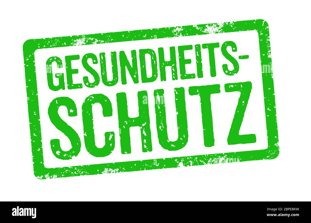 Grüner Stempel - Gesundheitsschutz Stock Photo