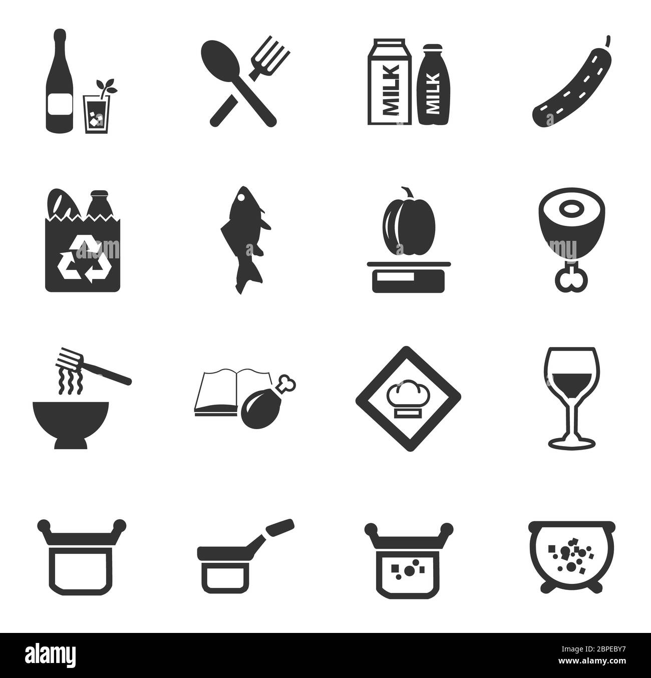 Food and kitchen simply icons for web and user interfaces Stock Photo ...