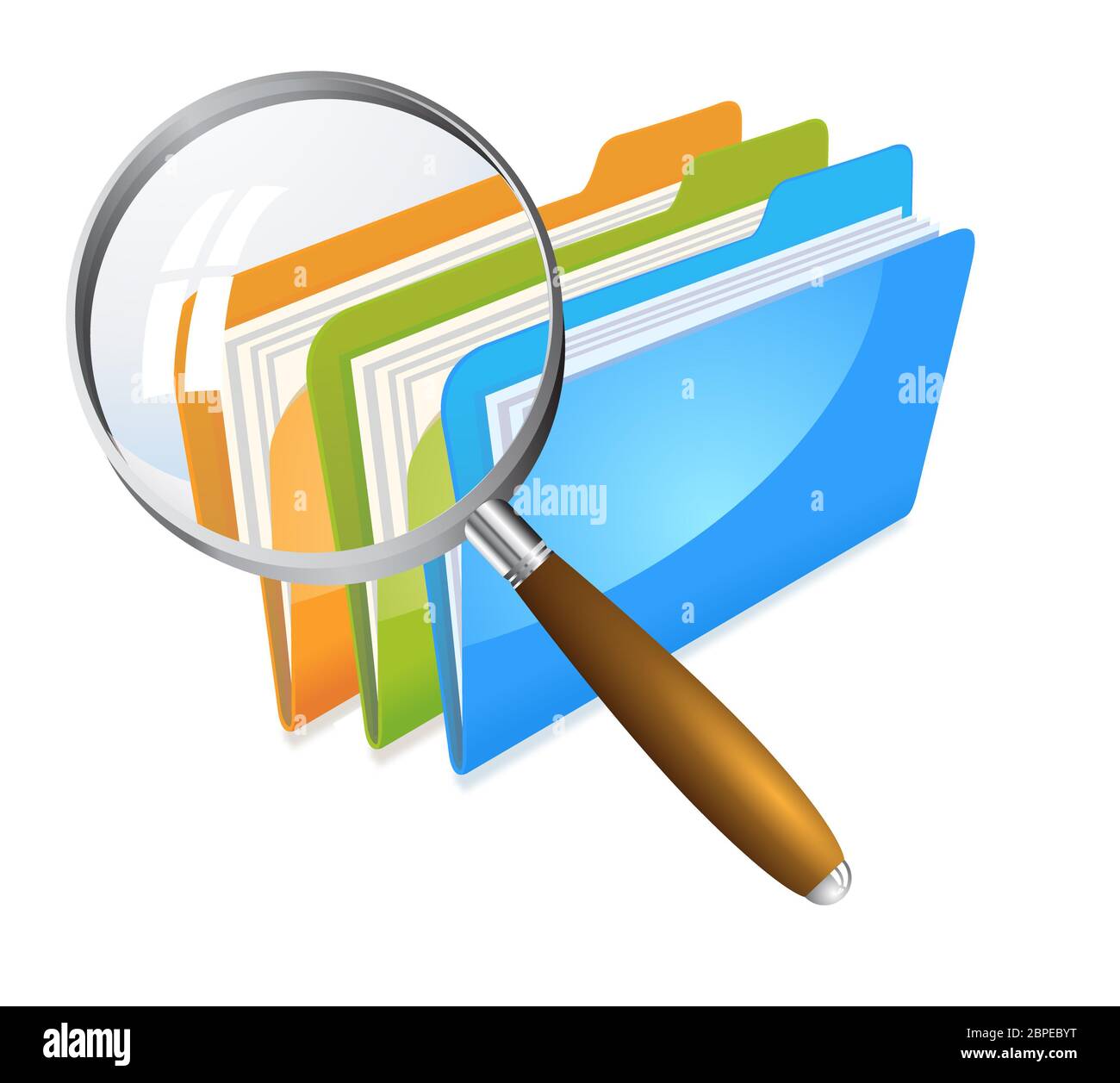 search in folder vector illustration isolated on white background Stock ...
