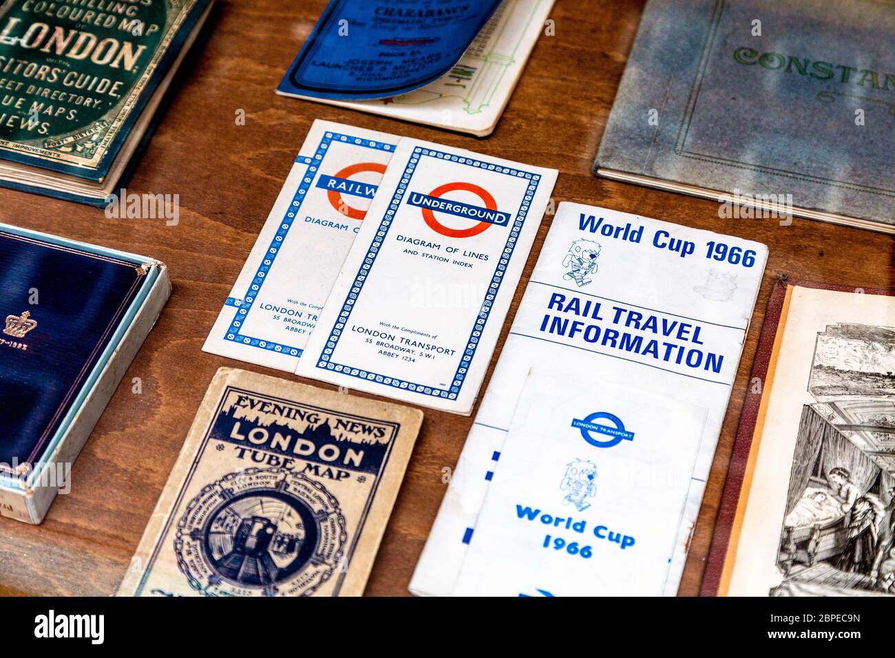 Old maps antique shop in Cecil Court, London, UK Stock Photo