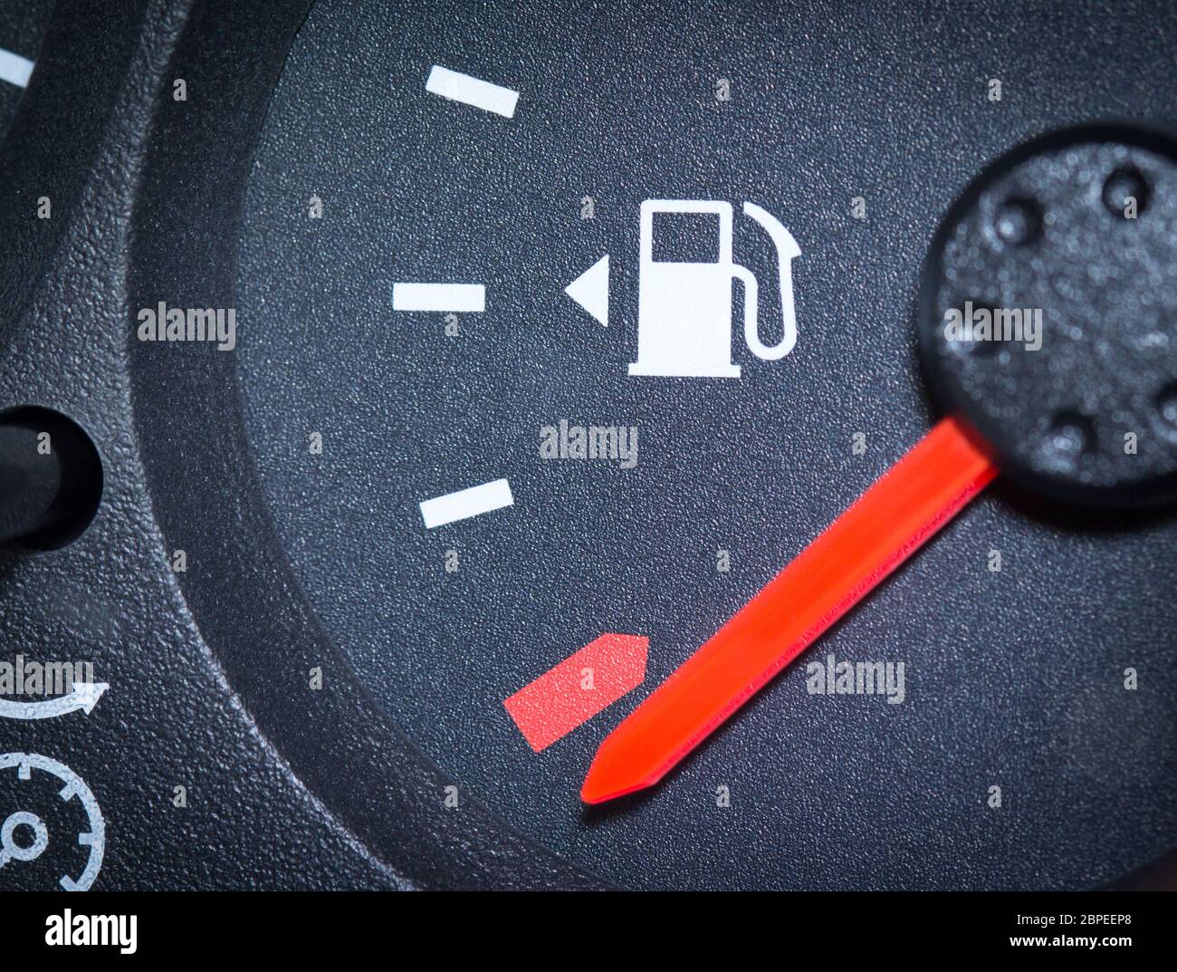 Car Fuel Gauge Showing Empty, close up Stock Photo Alamy