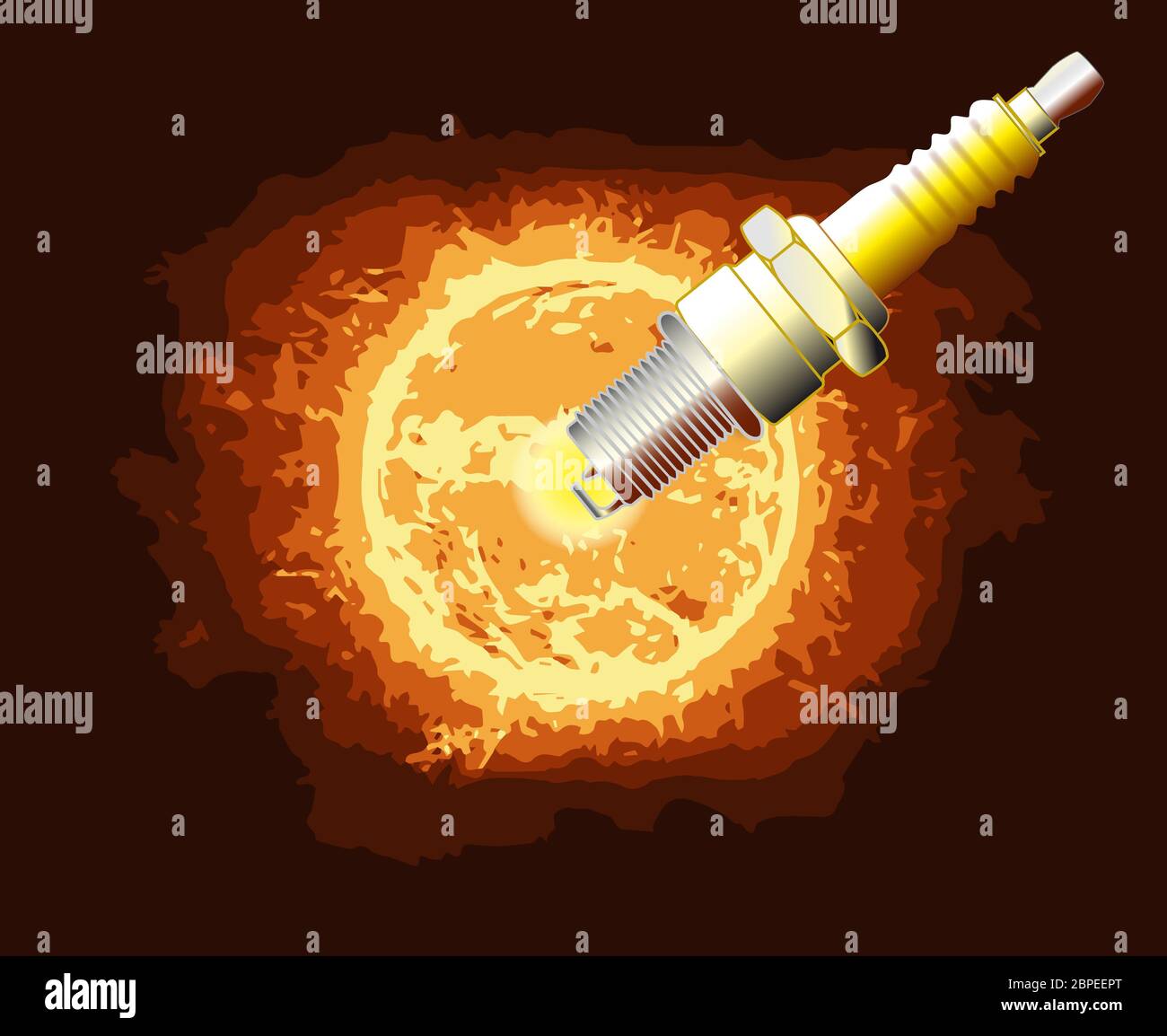 A spark plug ignition like an exploding sun Stock Photo - Alamy
