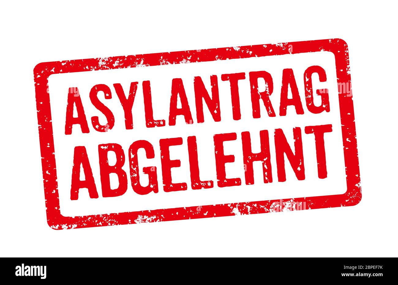 Roter Stempel - Asylantrag abgelehnt Stock Photo