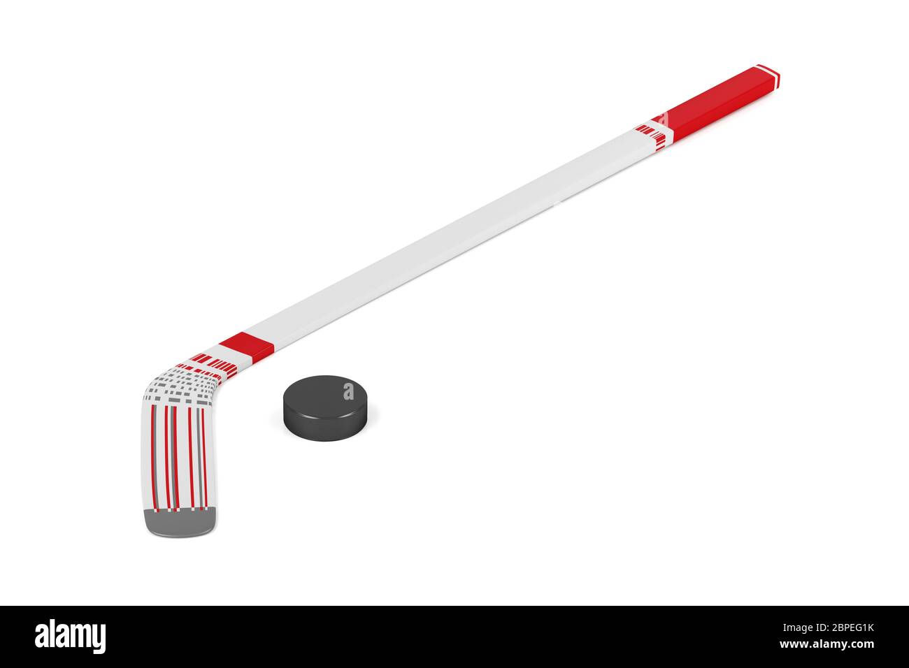 Ice hockey stick and puck on white background Stock Photo Alamy