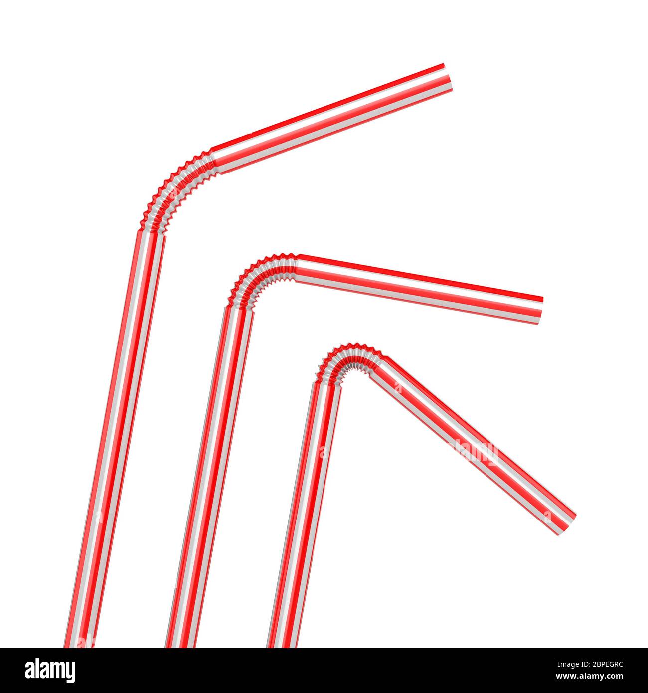 Drinking straw isolated on white 3d rendering Stock Photo by