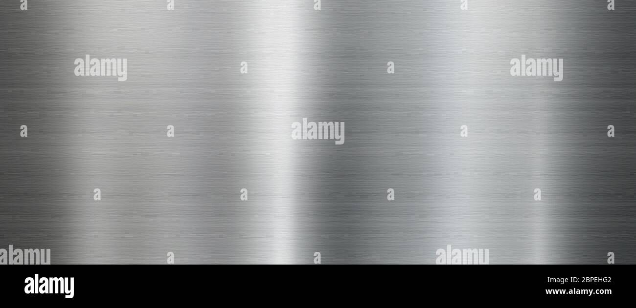 Brushed Metal texture background in silver Stock Photo