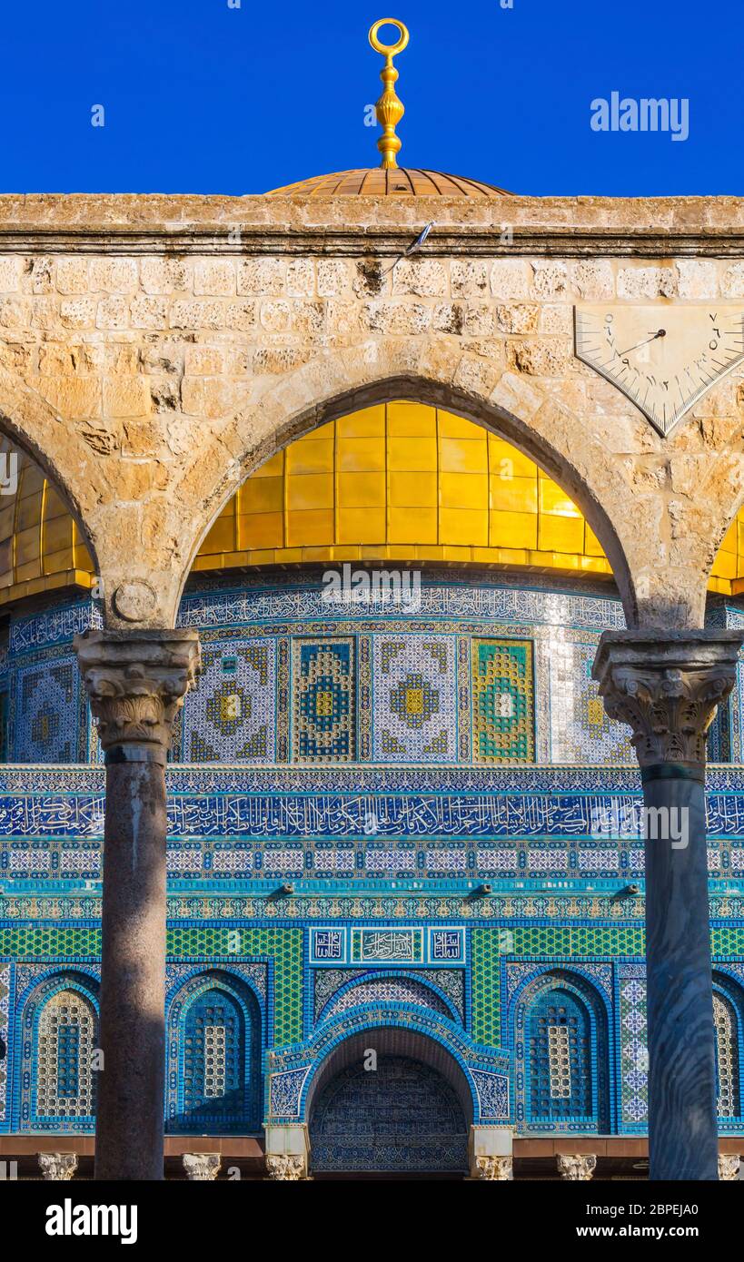 Dome of the Rock Arch Islamic Mosque Temple Mount Jerusalem Israel ...