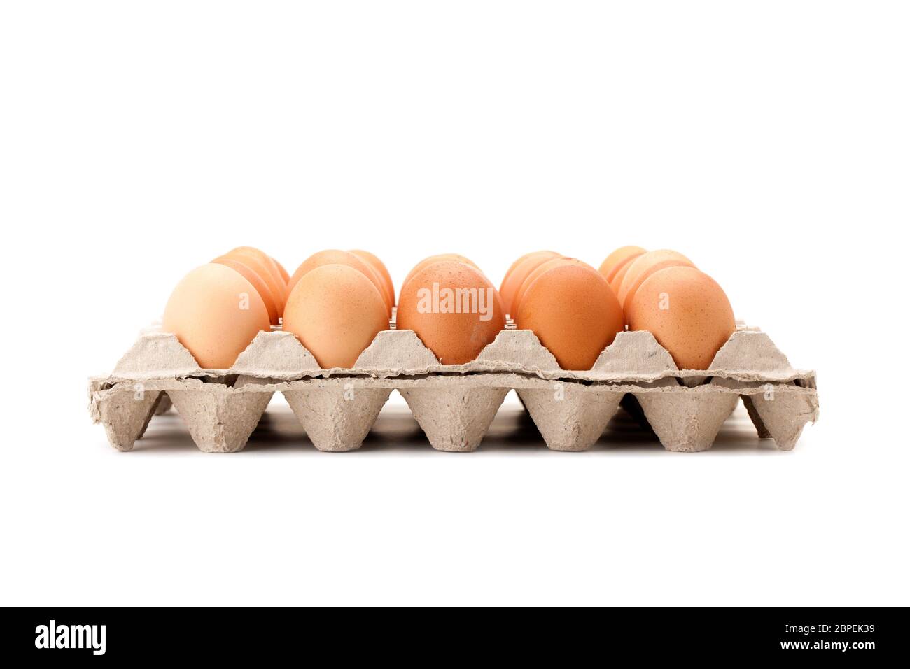 egg in paper panel on white background with shadow Stock Photo
