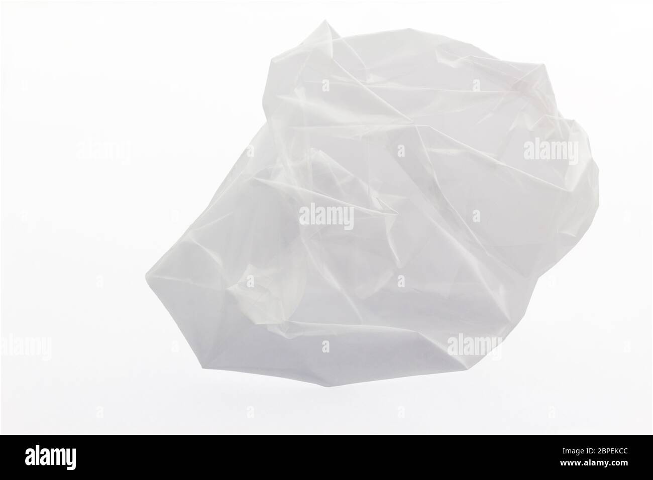 Wrinkle plastic bag on white background Stock Photo Alamy