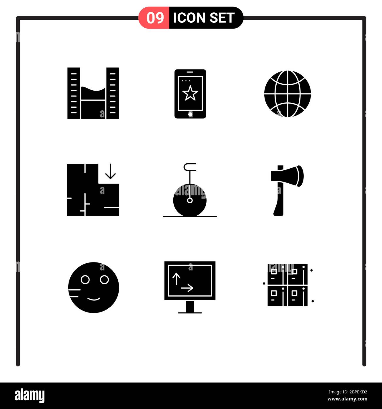 User Interface Pack of 9 Basic Solid Glyphs of transport, circus, internet, scheme, apartment Editable Vector Design Elements Stock Vector