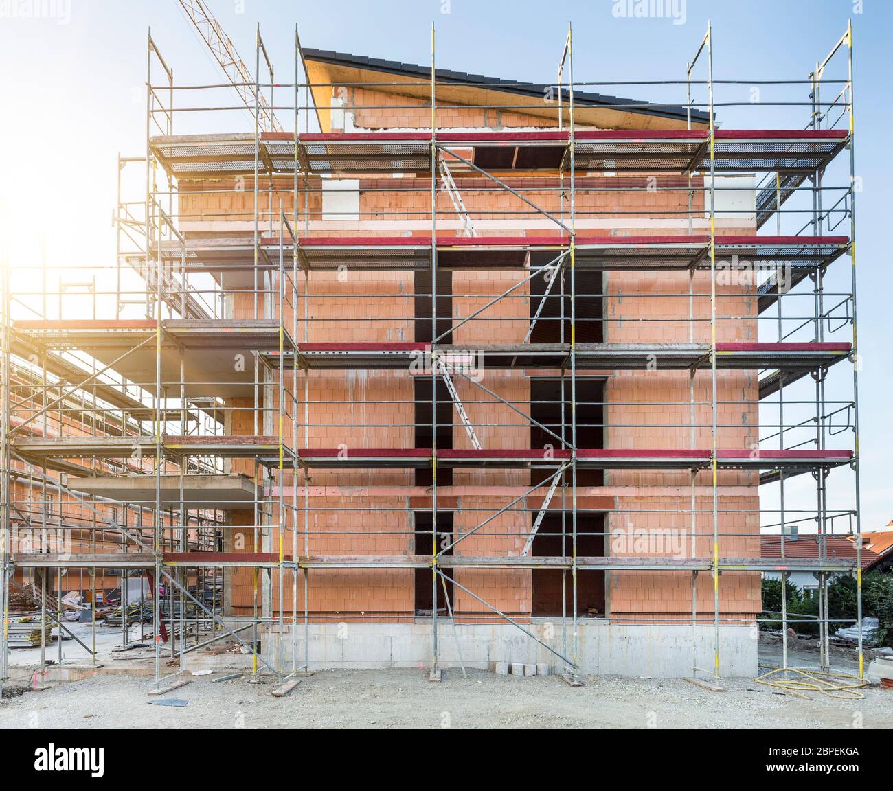 Bau eines Mehrfamilienhauses, Deutschland Stock Photo
