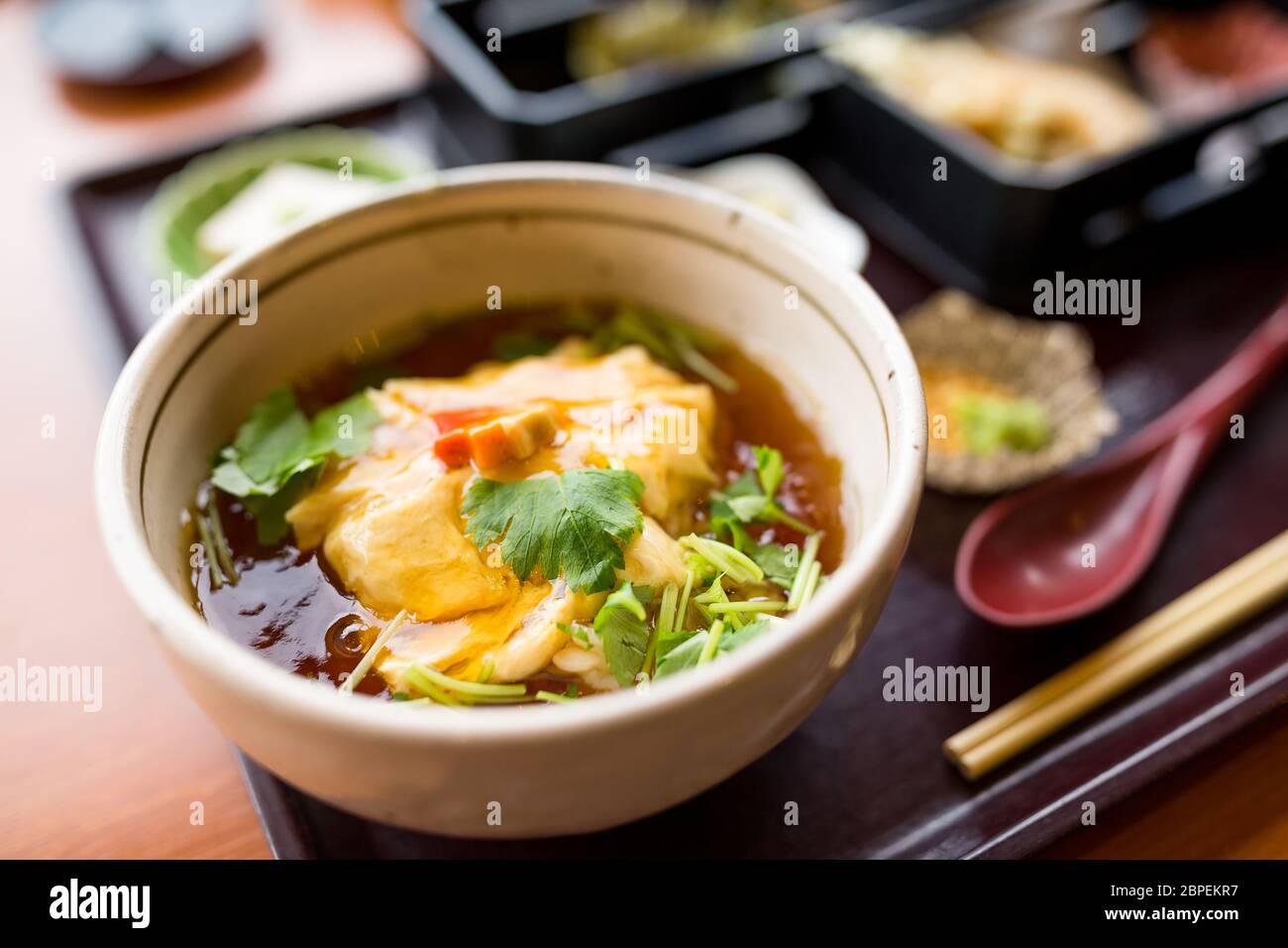 Japanese Tofu soup Stock Photo - Alamy
