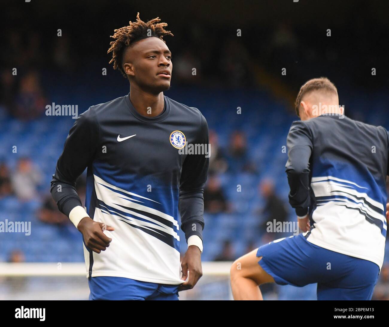 LONDON, ENGLAND - SEPTEMBER 22, 2019: Tammy Abraham of Chelsea pictured ahead of the 2019/20 Premier League game between Chelsea FC and Liverpool FC at Stamford Bridge. Stock Photo