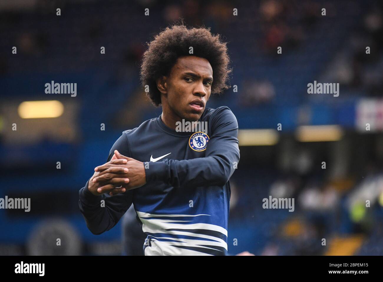 LONDON, ENGLAND - SEPTEMBER 22, 2019: Willian Borges da Silva of Chelsea pictured ahead of the 2019/20 Premier League game between Chelsea FC and Liverpool FC at Stamford Bridge. Stock Photo