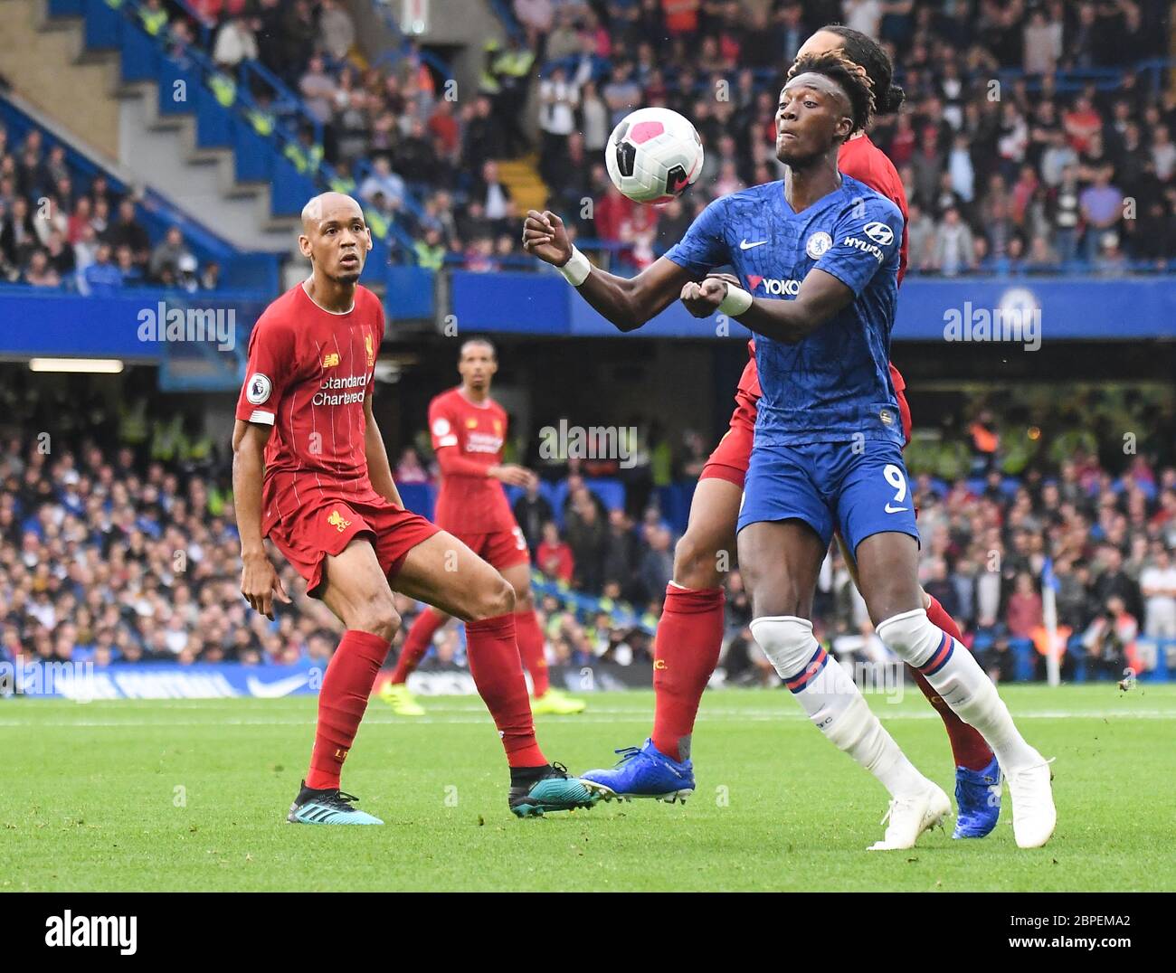 LONDON, ENGLAND - SEPTEMBER 22, 2019: Tammy Abraham of Chelsea pictured during the 2019/20 Premier League game between Chelsea FC and Liverpool FC at Stamford Bridge. Stock Photo