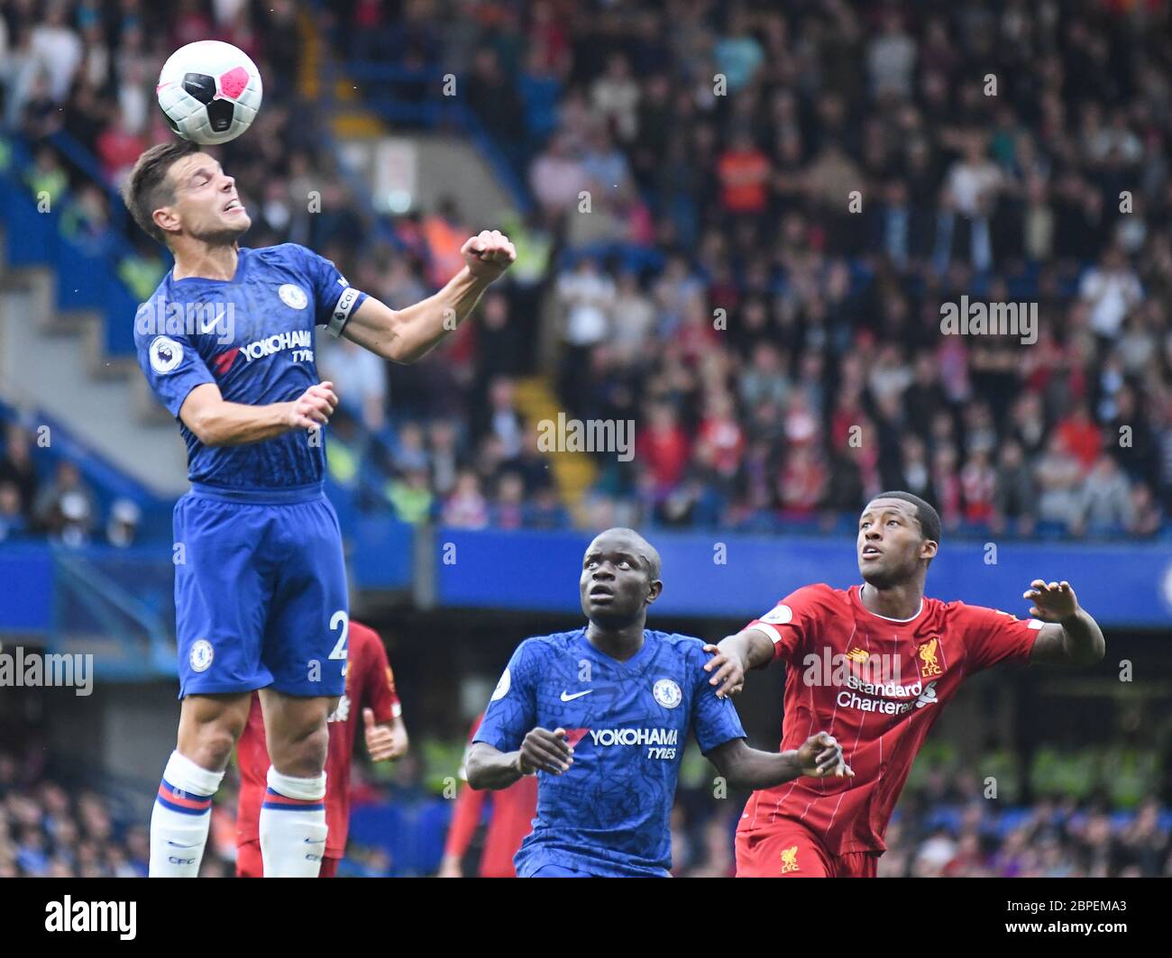 LONDON, ENGLAND - SEPTEMBER 22, 2019: Cesar Azpilicueta of Chelsea pictured during the 2019/20 Premier League game between Chelsea FC and Liverpool FC at Stamford Bridge. Stock Photo