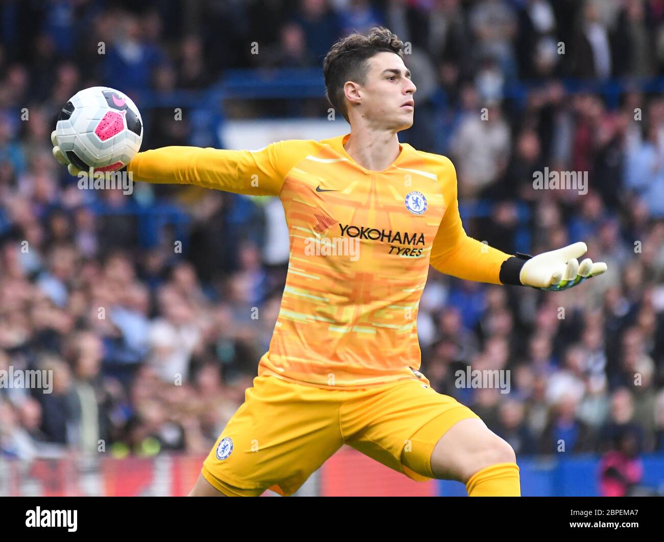 LONDON, ENGLAND - SEPTEMBER 22, 2019: Kepa Arrizabalaga of Chelsea pictured during the 2019/20 Premier League game between Chelsea FC and Liverpool FC at Stamford Bridge. Stock Photo