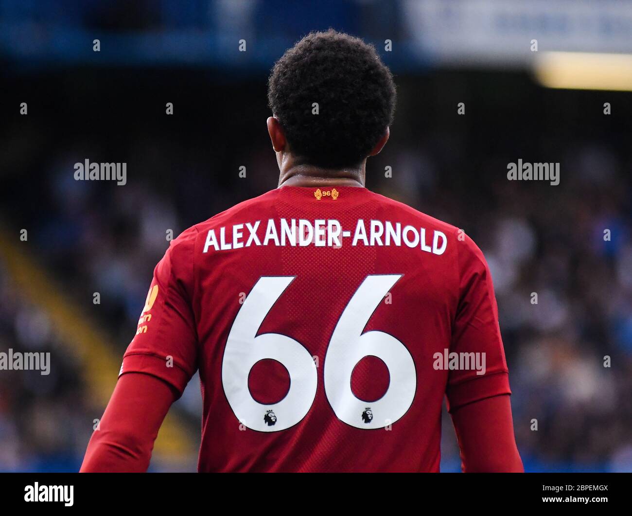 LONDON, ENGLAND - SEPTEMBER 22, 2019: Trent Alexander-Arnold of Liverpool pictured during the 2019/20 Premier League game between Chelsea FC and Liverpool FC at Stamford Bridge. Stock Photo