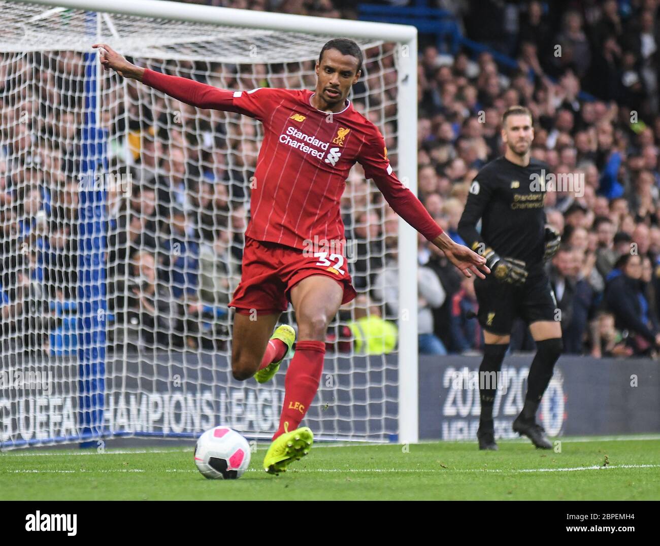 LONDON, ENGLAND - SEPTEMBER 22, 2019: Joel Matip of Liverpool pictured during the 2019/20 Premier League game between Chelsea FC and Liverpool FC at Stamford Bridge. Stock Photo