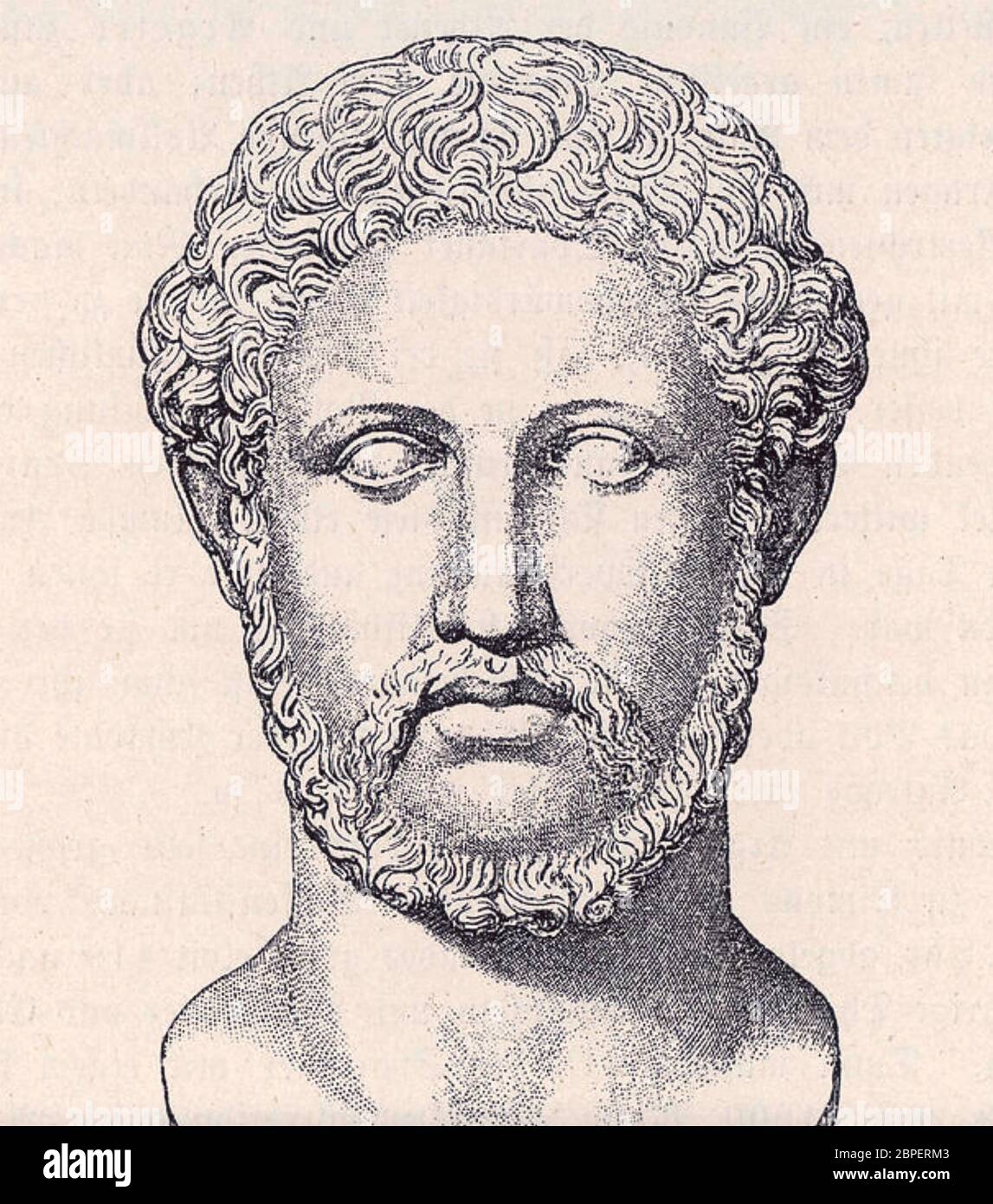 ALCIBIADES (c 450-404 BC) Athenian general and statesman in an engraving of an ancient greek statue Stock Photo
