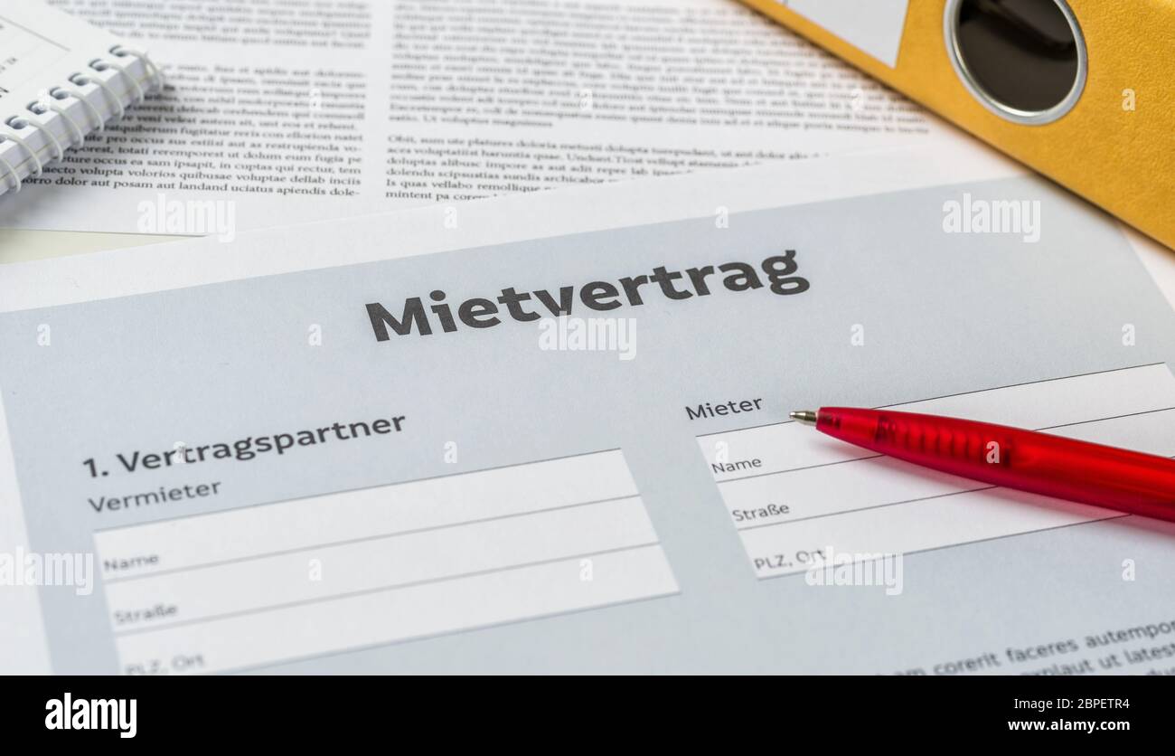 Mietvertrag Stock Photo