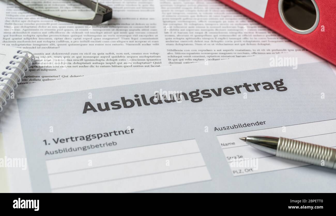 Ausbildungsvertrag Stock Photo