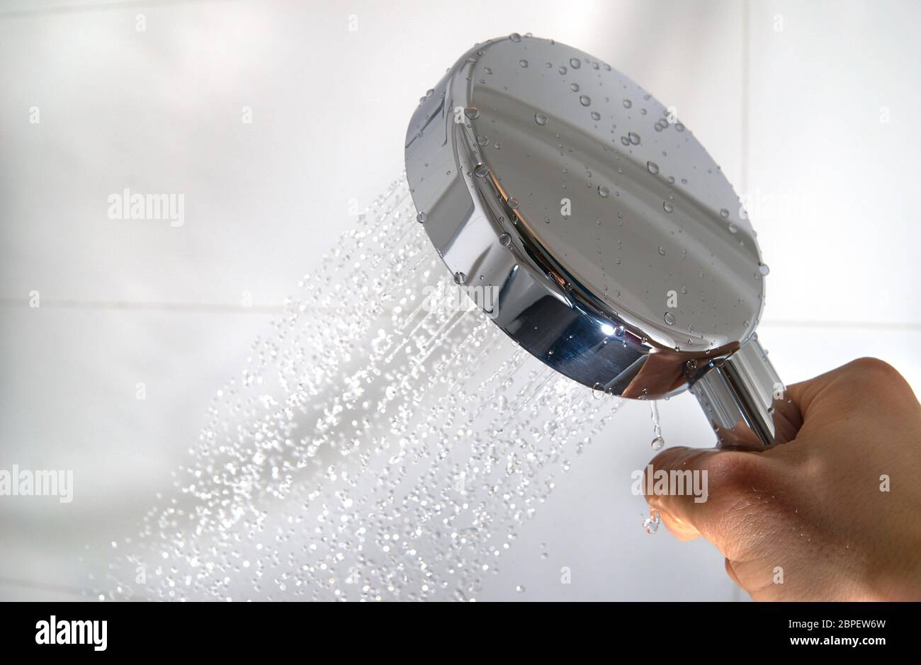 water drops in a shower close up Stock Photo Alamy