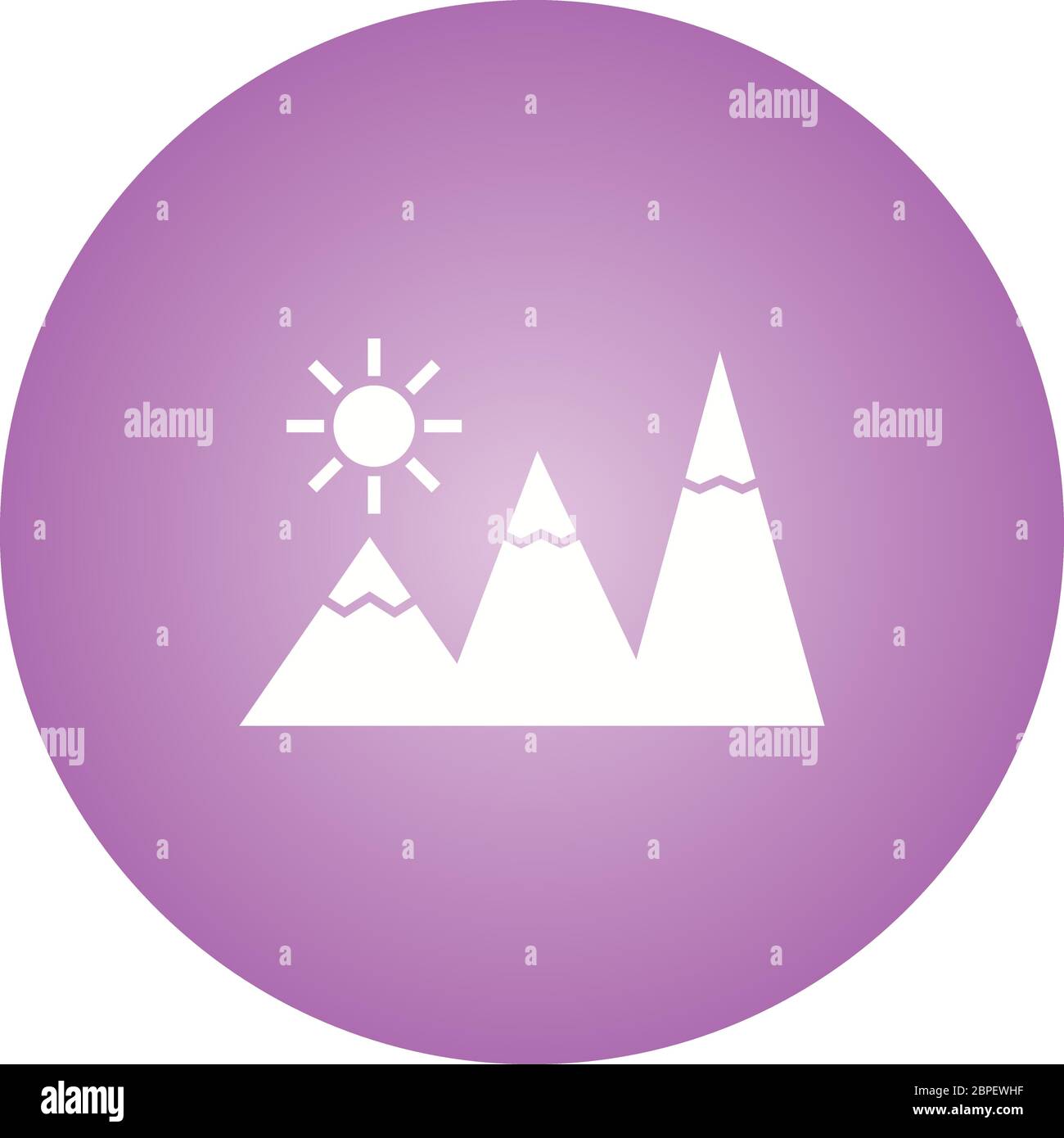 Beautiful Sunshine on Mountains Glyph Vector Icon Stock Vector