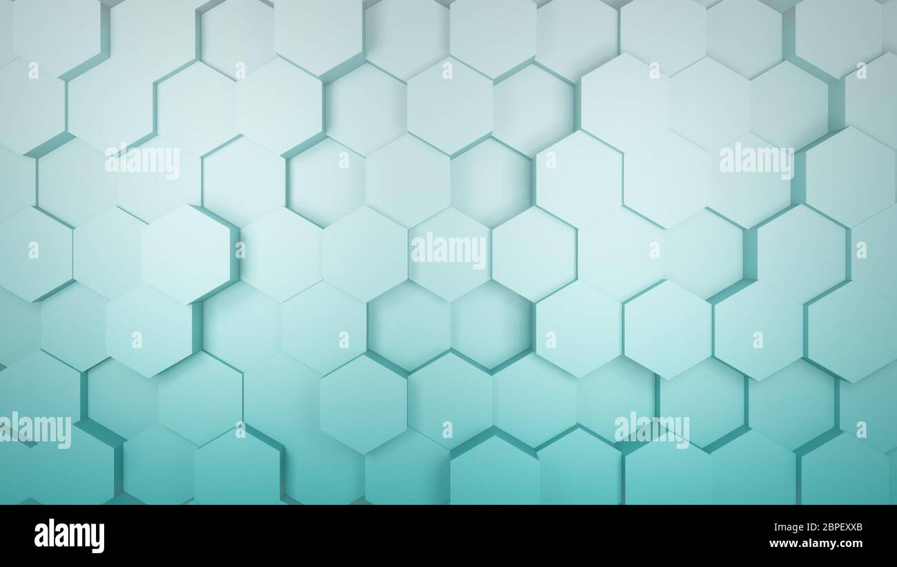 Abstract background, hexagons or honeycombs, 3D rendering, hexagonal