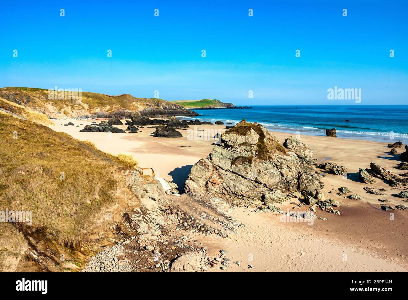 Sango Bay and beach near Durness Sutherland Highland Scotland with beautiful and clean sand Stock Photo