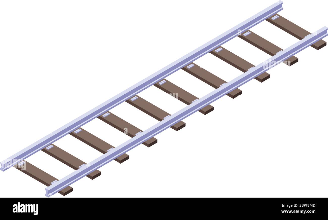 Railway icon, isometric style Stock Vector