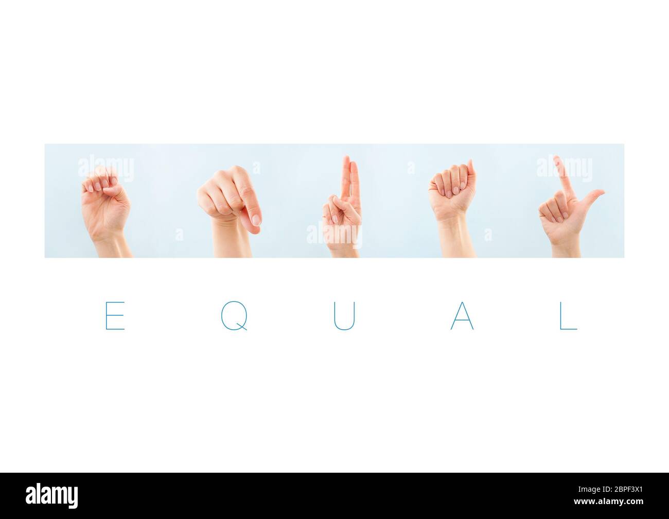 Equal word in american sign language for deaf mute people. Nonverbal ...