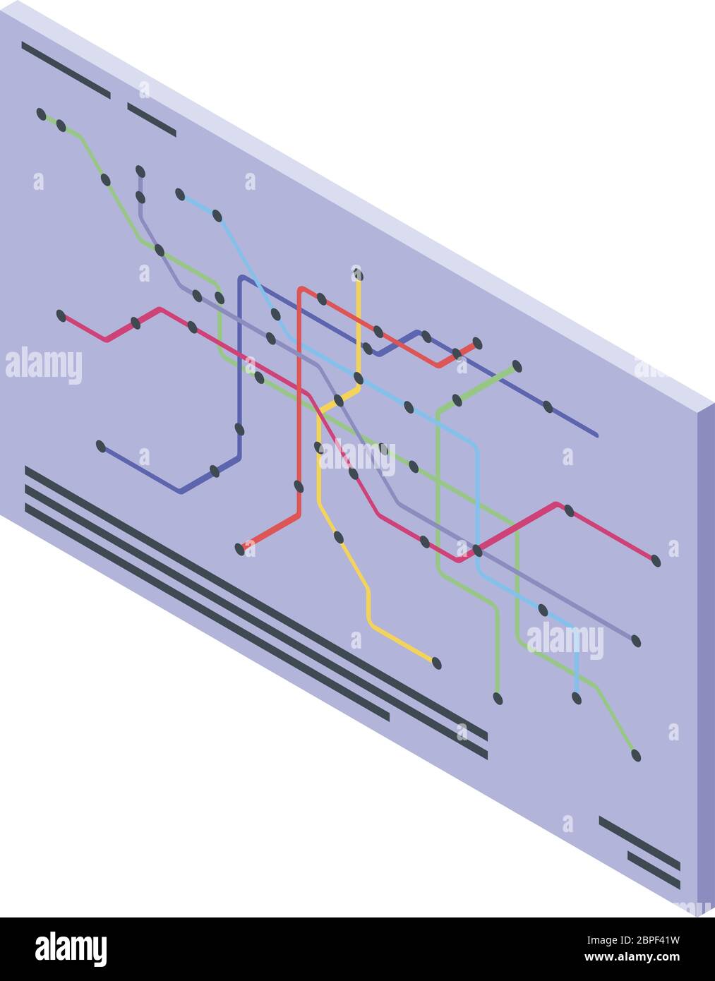 Metro map icon, isometric style Stock Vector Image & Art - Alamy