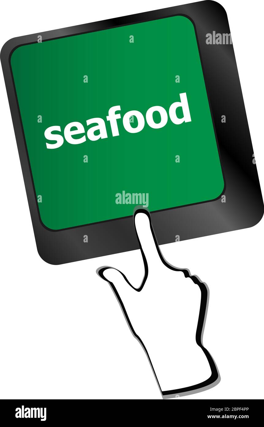 keyboard key layout with sea food button Stock Photo