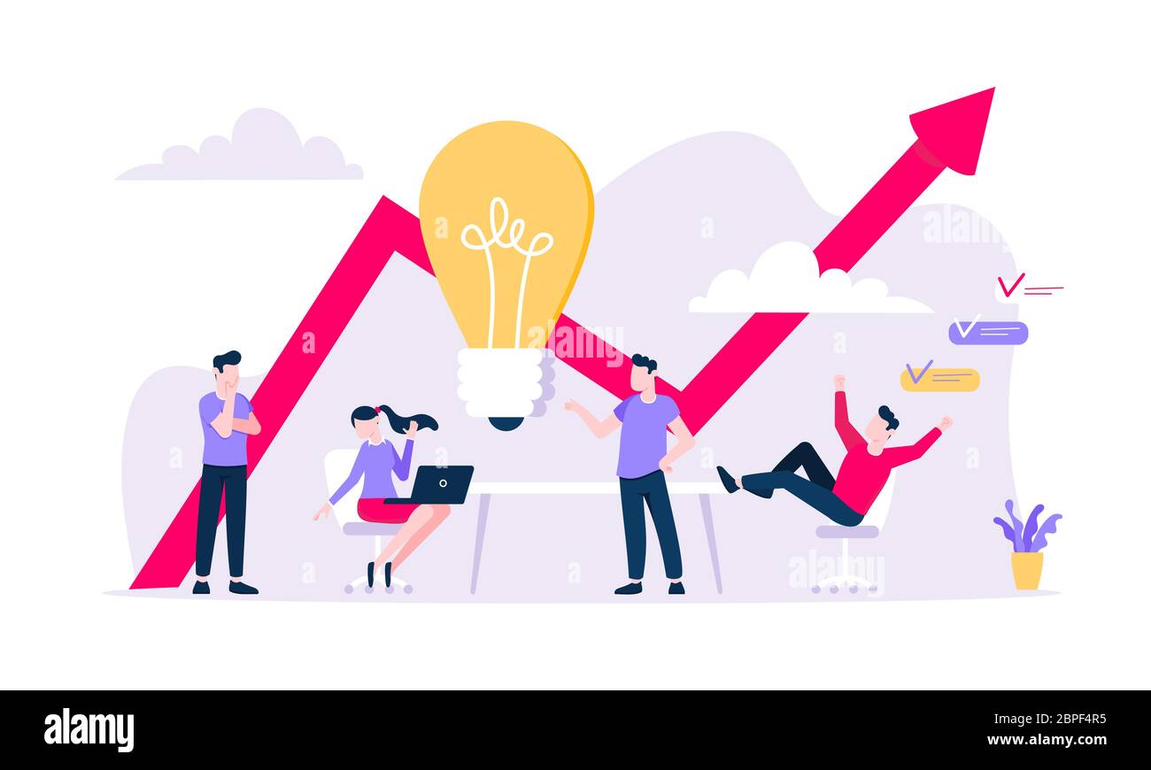 Brainstorming business concept flat style design vector illustration ...