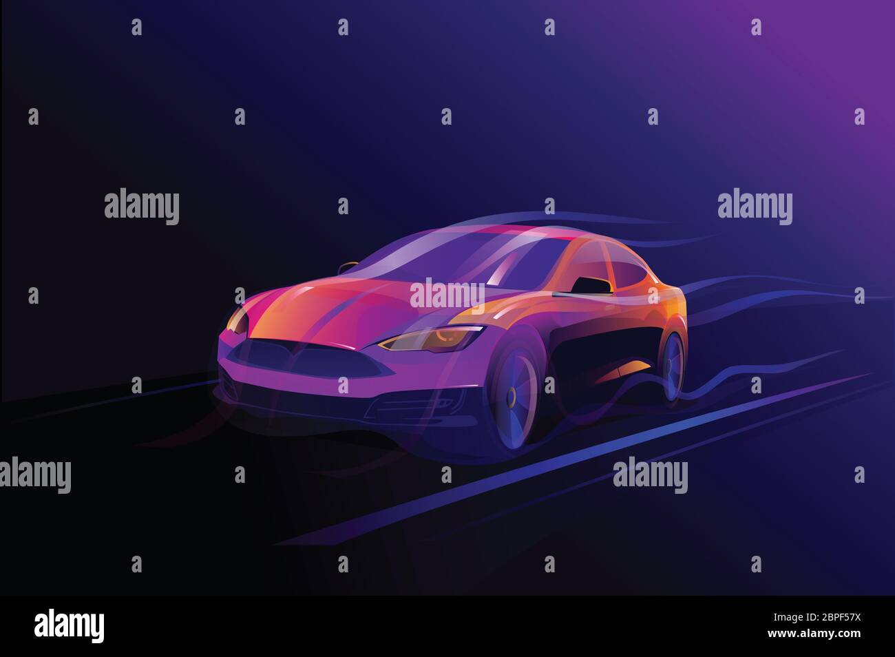 Car aerodynamics wind flow vector illustration Stock Photo Alamy
