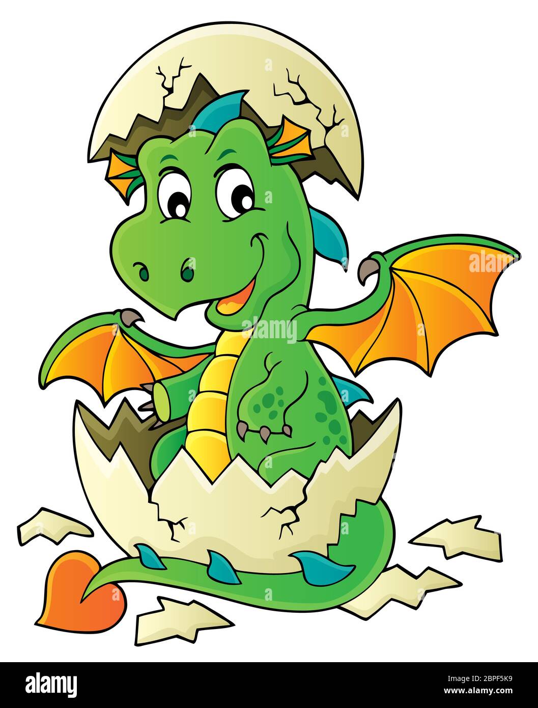 Dragon hatching from egg image 1 picture illustration Stock Photo Alamy