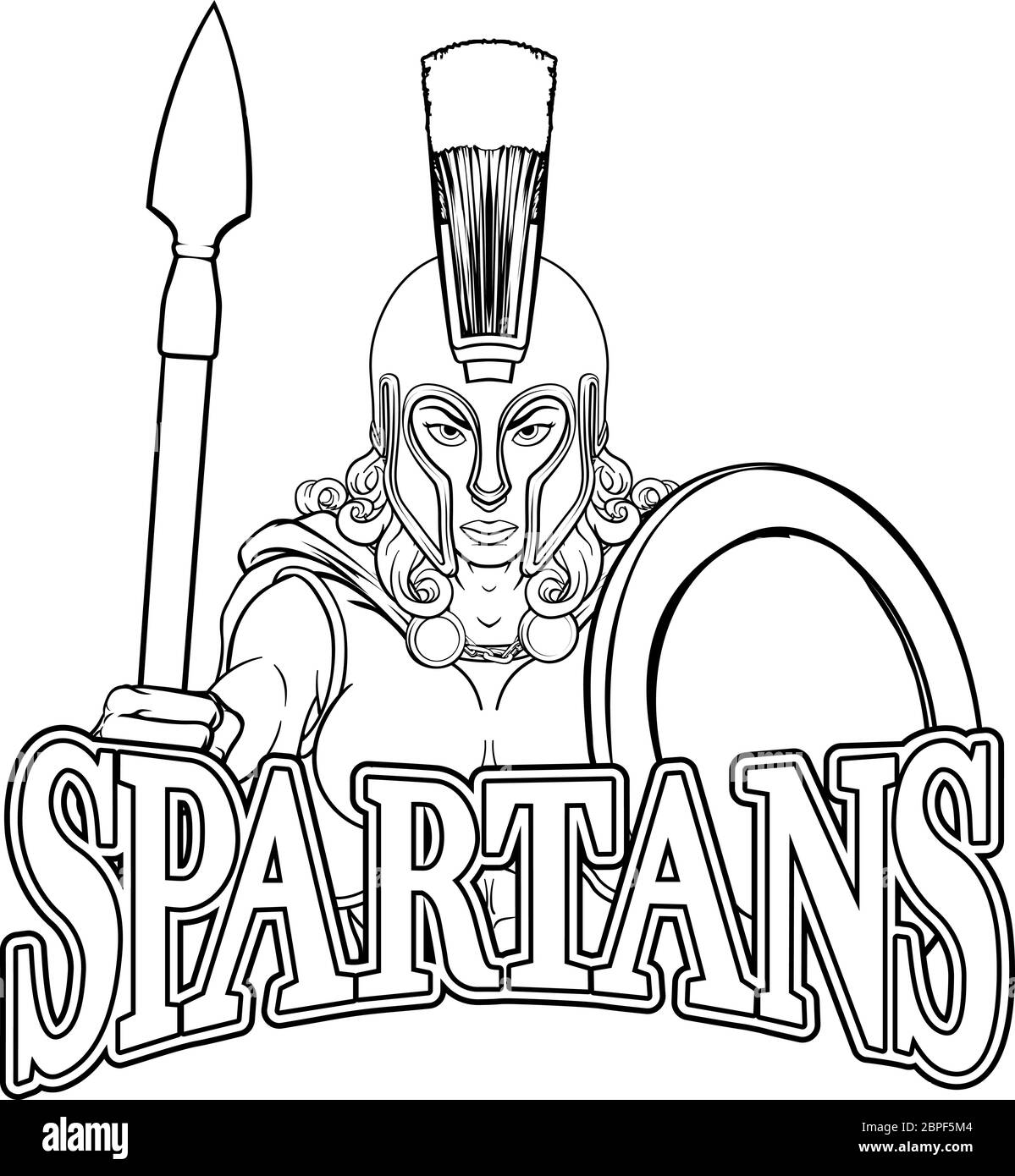 Spartan Trojan Female Warrior Gladiator Woman Stock Vector