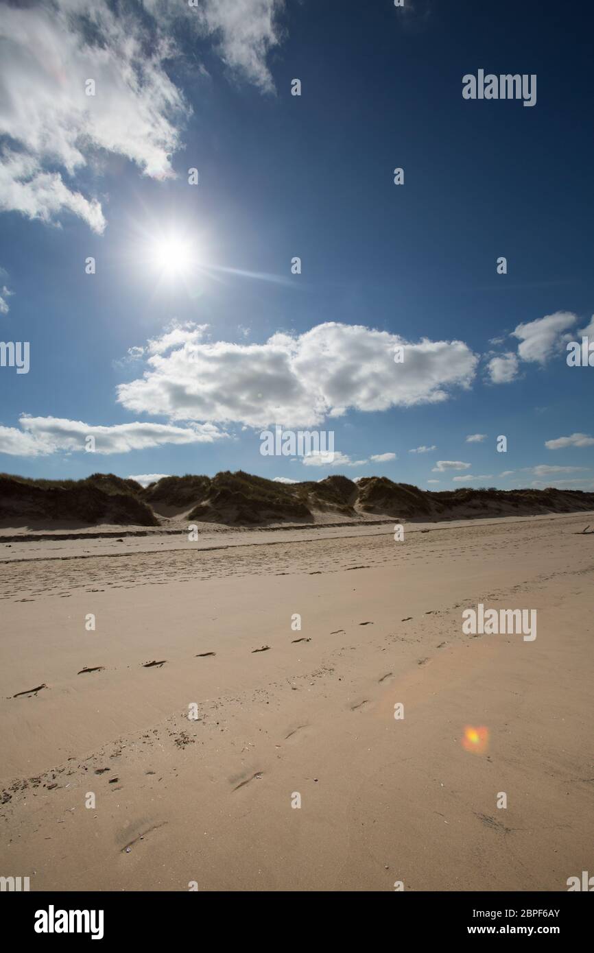Town of Formby, England. Picturesque view of Formby Beach at Low Tide. Stock Photo
