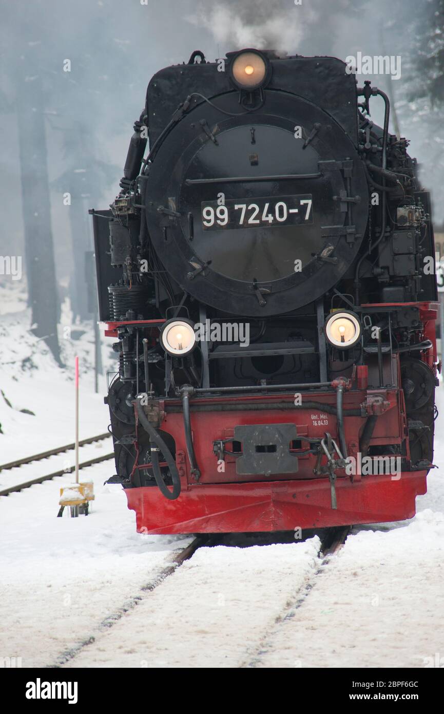 Steam train of the harzer schmalspurbah Stock Photo