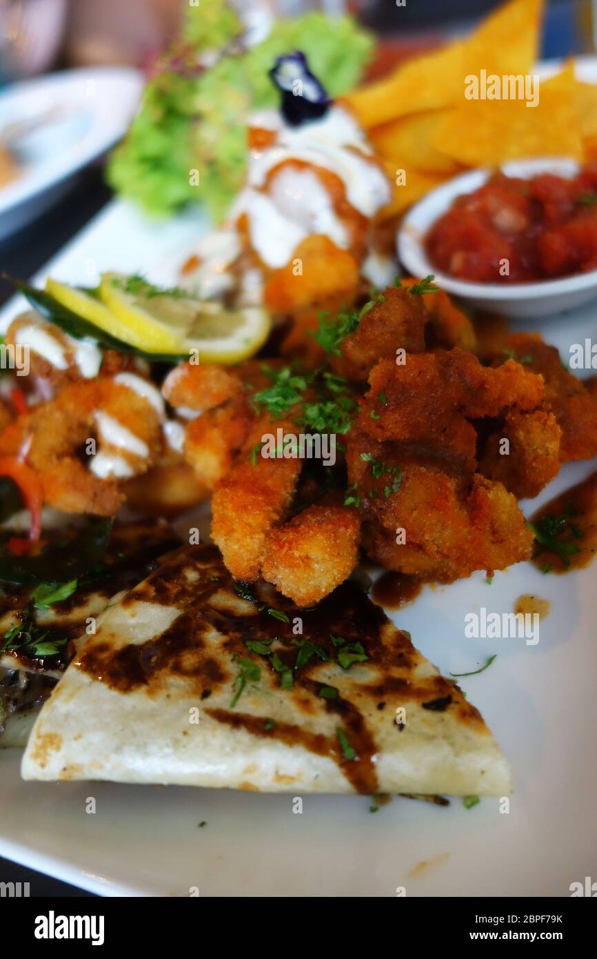 Tapas platter with variety of finger foods. Mexico food Stock Photo Alamy