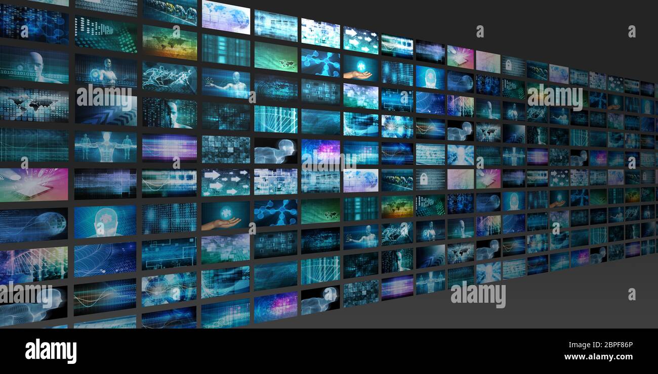 Content Marketing on a Video Wall as Digital Concept Stock Photo Alamy