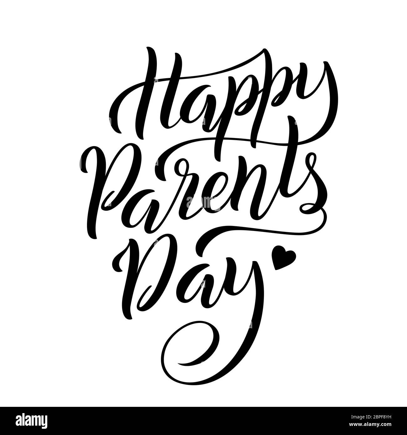 Lettering for Parents day greeting card with handdrawn lettering