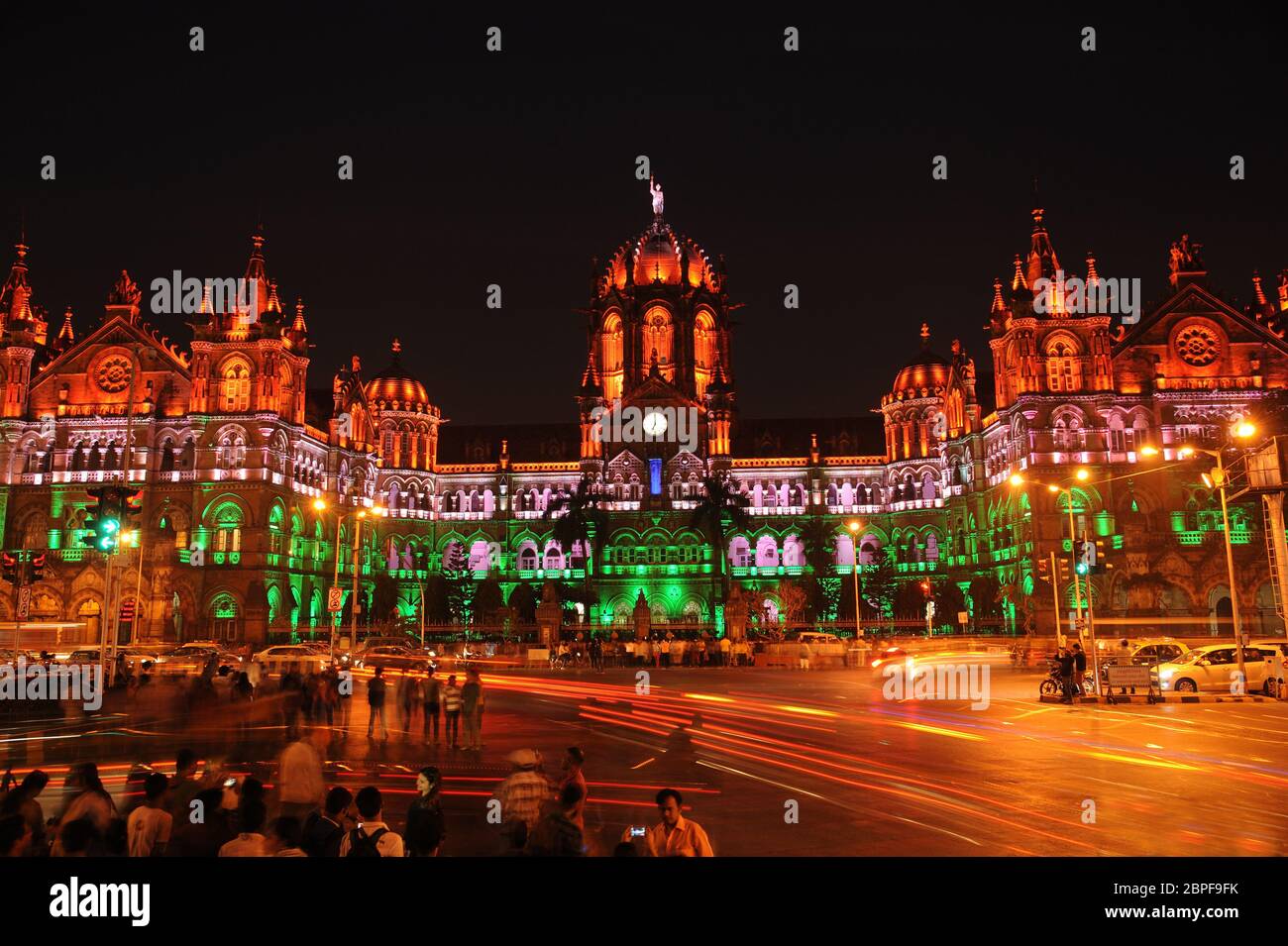 Mumbai, Maharashtra, India, Jan. 26, 2015 Tricolor Lighting