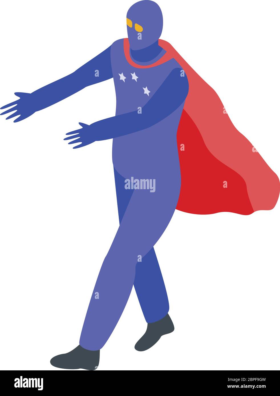 Blue star hero icon, isometric style Stock Vector