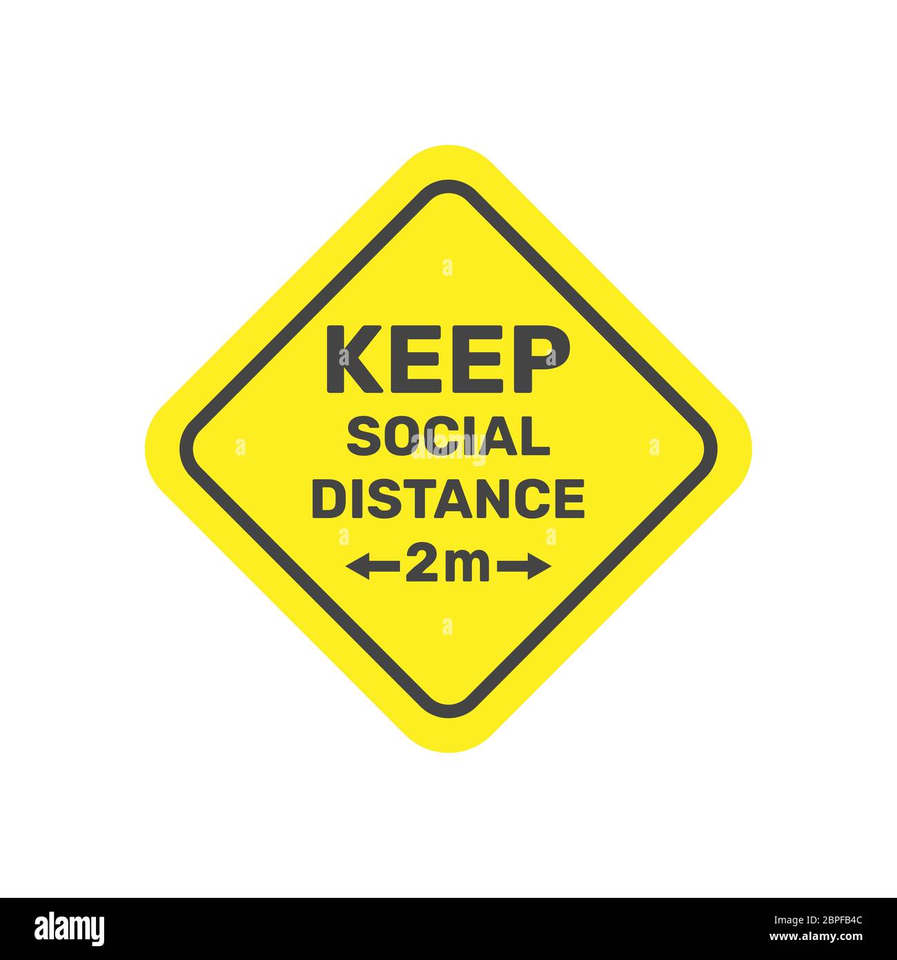 Social Distancing. Keep safe distance 2 metres icon. Warning Sign. Vector Image. EPS 10. Stock Vector