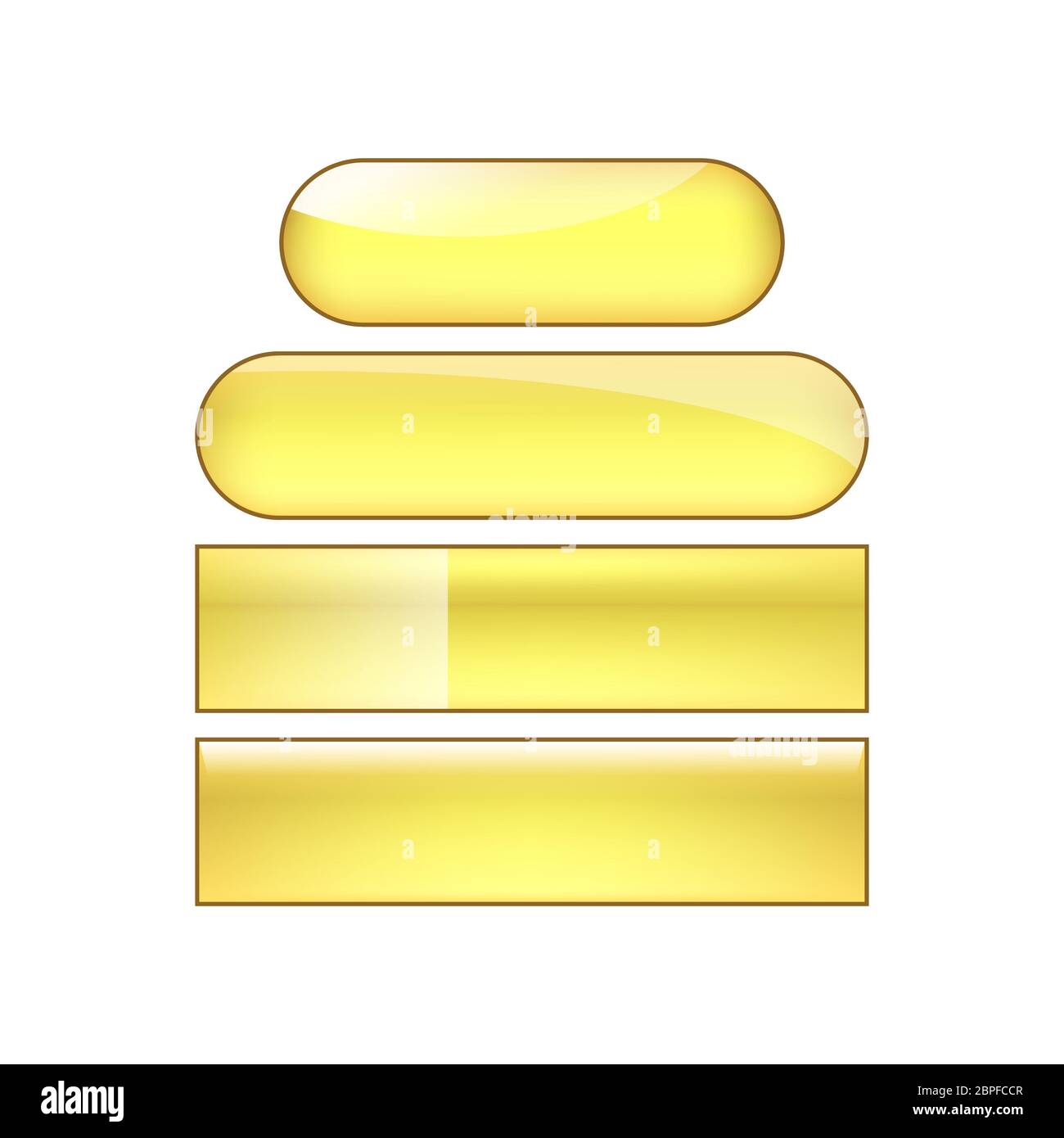 vector bright glossy web buttons set - golden Stock Photo - Alamy